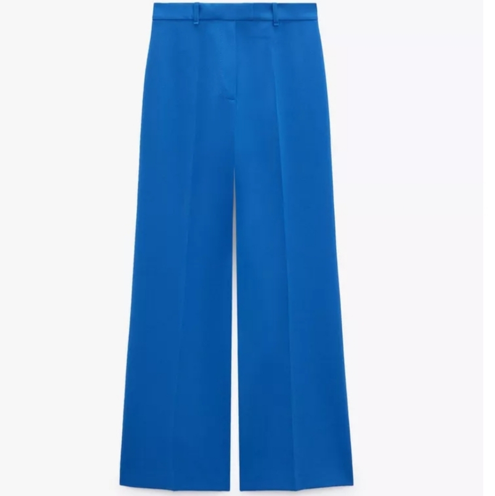 Zara Vibrant Blue Wide-Leg Pants